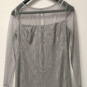 Brianna Womens Illusion Long Sleeve Dress